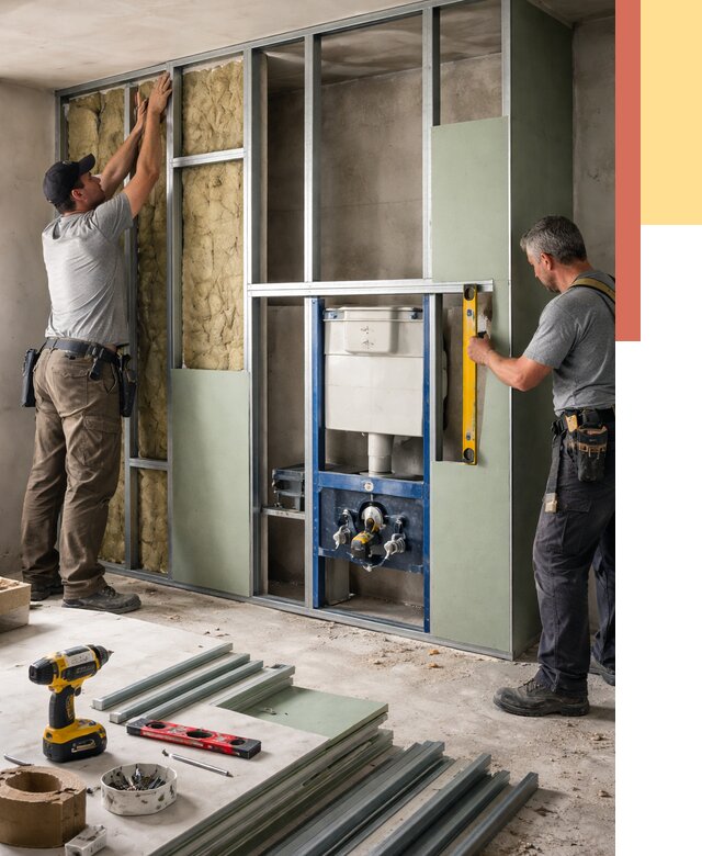 Установка сантехнических перегородок в Приморско-ахтарске от 8617 руб. | ОТДЕЛОЧНИК-Прр