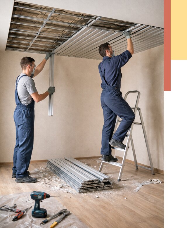 Демонтаж реечного потолка в Приморско-ахтарске от 4562 руб. быстро и недорого | ОТДЕЛОЧНИК-Прр