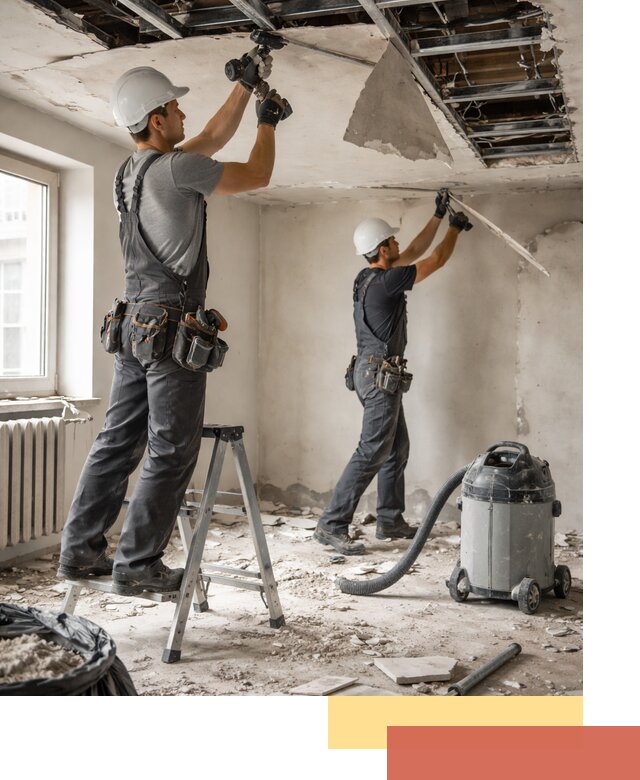 Демонтаж гипсокартонного потолка в Приморско-ахтарске быстро и аккуратно