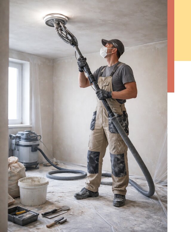 Шлифовка потолка в Приморско-ахтарске от 3548 руб. — услуги шлифования потолка | ОТДЕЛОЧНИК-Прр