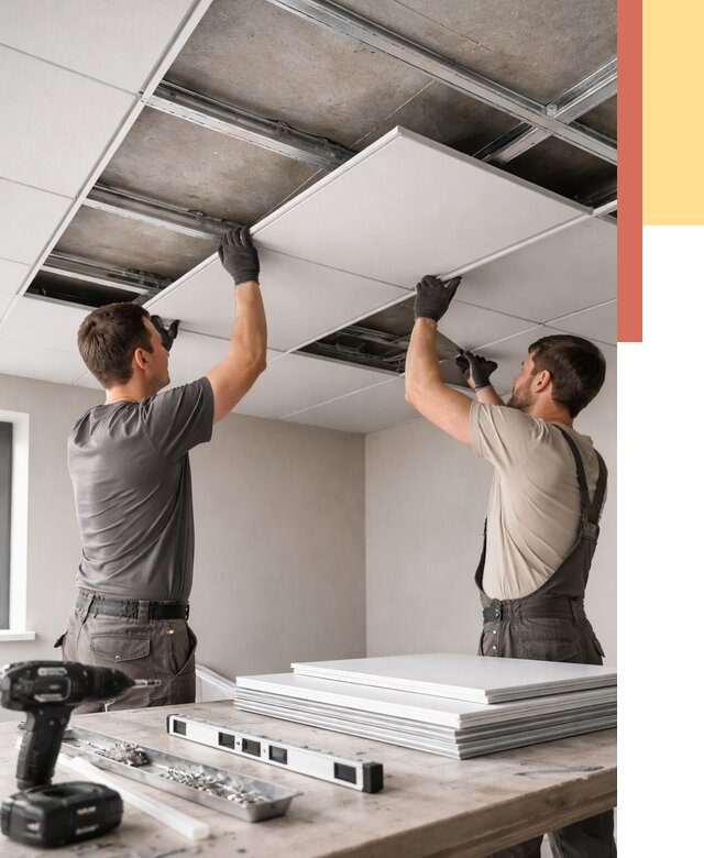 Монтаж кассетного потолка в Приморско-ахтарске от 4562 руб/м2 — установка и сборка | ОТДЕЛОЧНИК-Прр