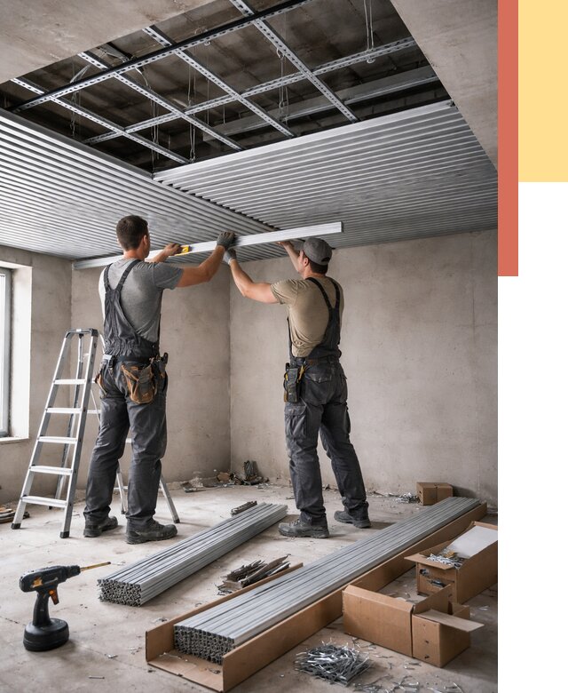 Монтаж реечного потолка в Приморско-ахтарске от 4562 руб. под ключ | ОТДЕЛОЧНИК-Прр