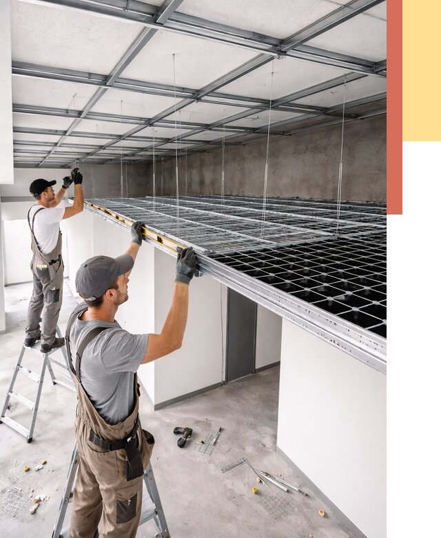 Монтаж потолка грильято в Приморско-ахтарске от 456 руб./м² — быстрая сборка под ключ | ОТДЕЛОЧНИК-Прр