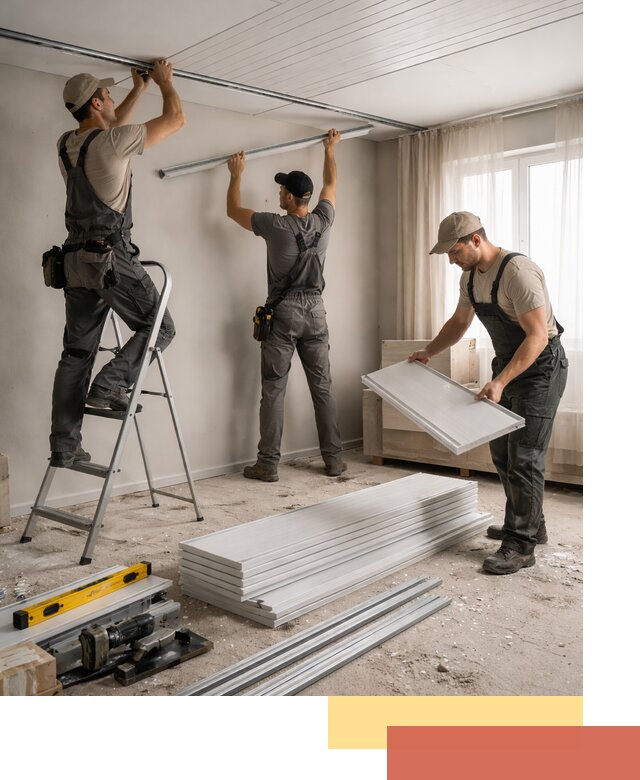 Монтаж потолка из ПВХ панелей в Приморско-ахтарске оперативно и качественно