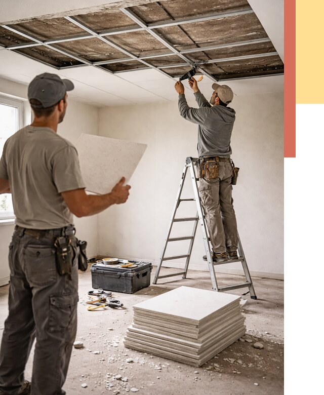 Замена плит подвесного потолка в Приморско-ахтарске от 1774 руб. быстро и недорого | ОТДЕЛОЧНИК-Прр