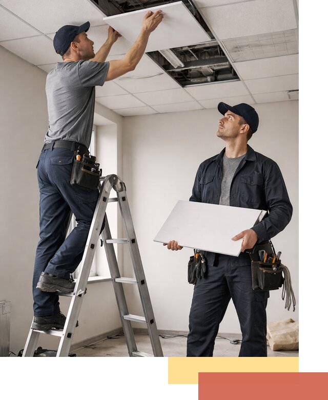 Обслуживание подвесного потолка в Приморско-ахтарске — ремонт и чистка