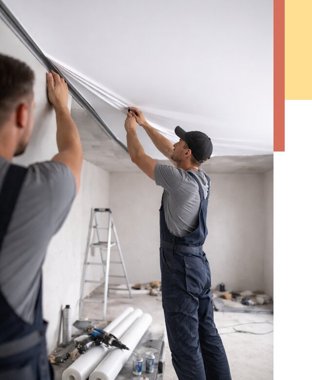 Монтаж матового натяжного потолка в Приморско-ахтарске от 4562 руб./м² — быстро и недорого | ОТДЕЛОЧНИК-Прр