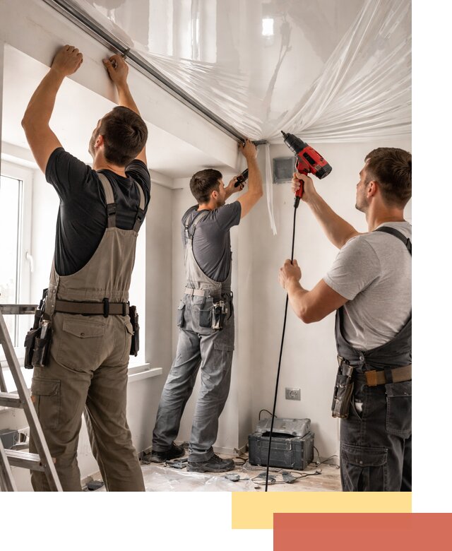 Монтаж глянцевого натяжного потолка в Приморско-ахтарске быстро и качественно