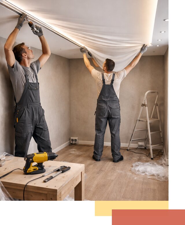 Монтаж натяжного потолка с подсветкой в Приморско-ахтарске цена и сроки