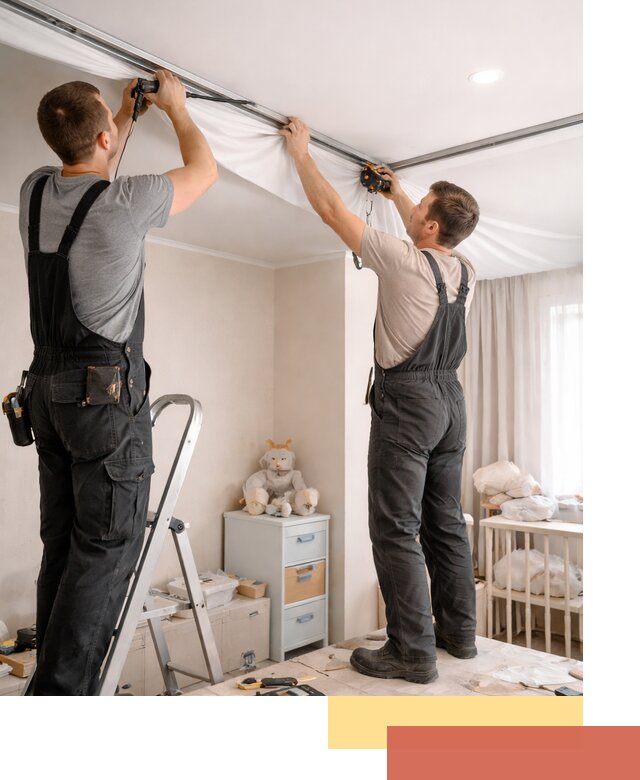 Монтаж натяжного потолка в детской комнате в Приморско-ахтарске