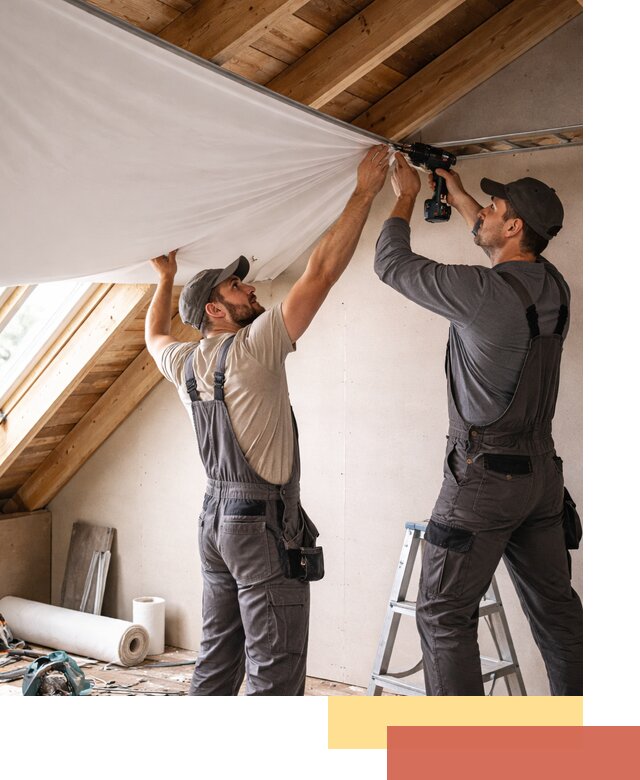 Монтаж натяжного потолка в мансарде в Приморско-ахтарске