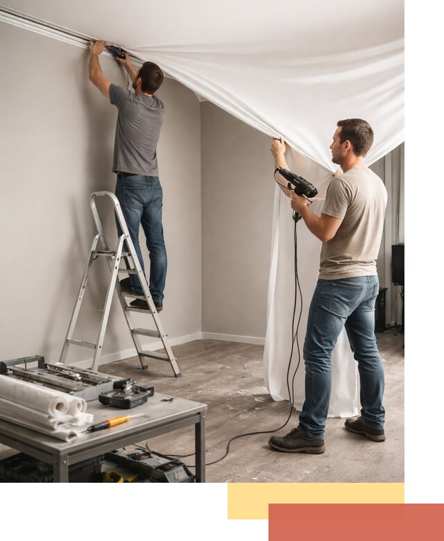 Монтаж натяжного потолка в студии в Приморско-ахтарске