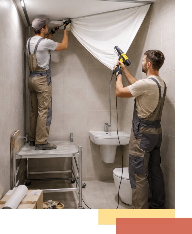 Монтаж натяжного потолка в санузле в Приморско-ахтарске