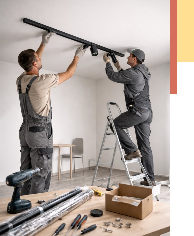 Установка трековых светильников в натяжной потолок в Приморско-ахтарске от 4258 руб. | ОТДЕЛОЧНИК-Прр