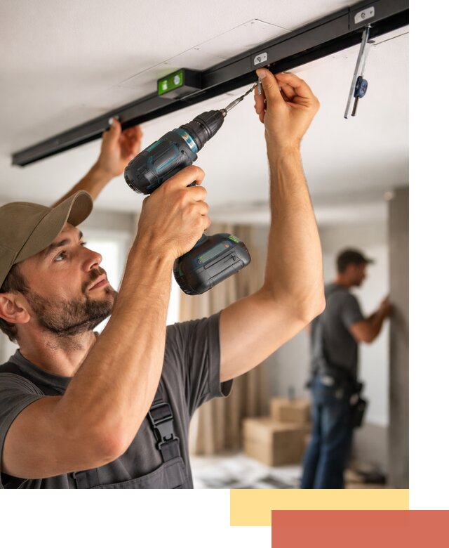 Установка трековых светильников в натяжной потолок в Приморско-ахтарске