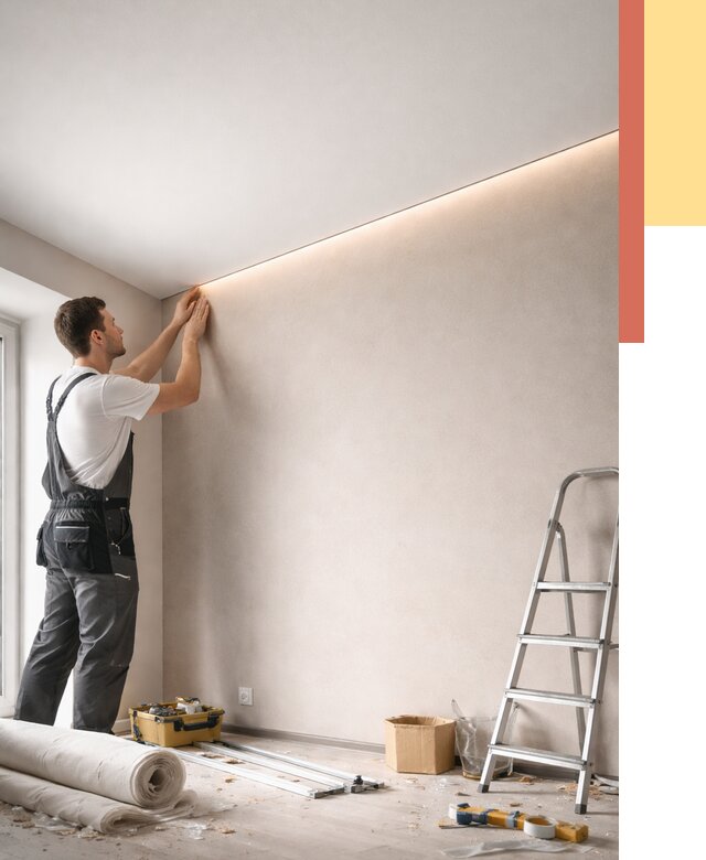 Теневые натяжные потолки в Приморско-ахтарске от 8313 руб. под ключ | ОТДЕЛОЧНИК-Прр