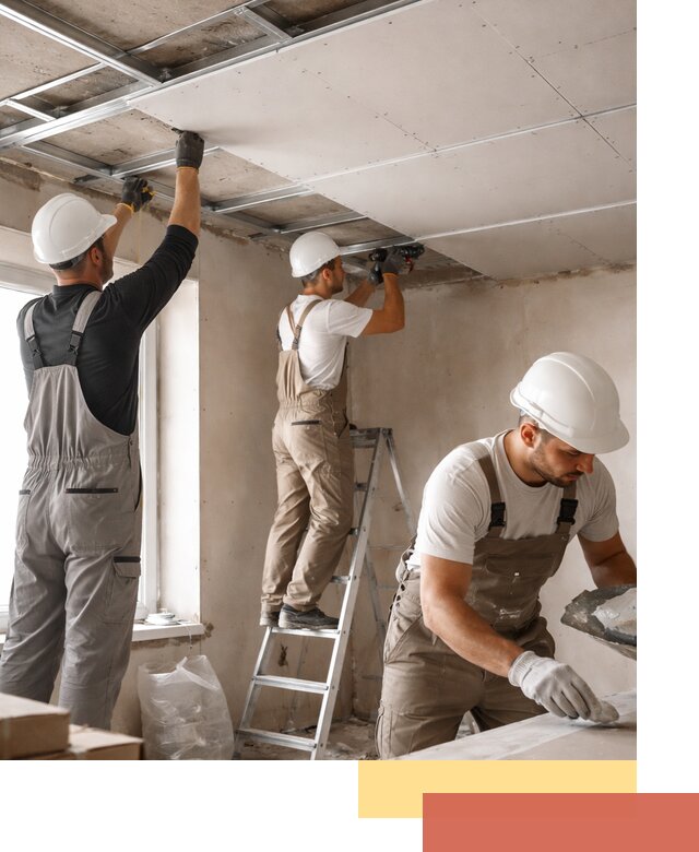 Одноуровневый потолок из гипсокартона в Приморско-ахтарске — монтаж и отделка