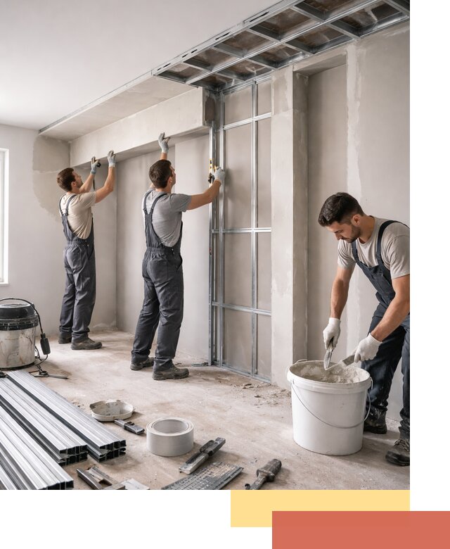 Монтаж потолка из гипсокартона с нишей в Приморско-ахтарске