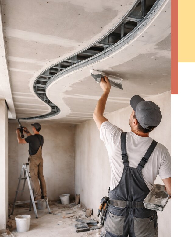 Криволинейный потолок из гипсокартона в Приморско-ахтарске от 2129 руб./м2 | ОТДЕЛОЧНИК-Прр