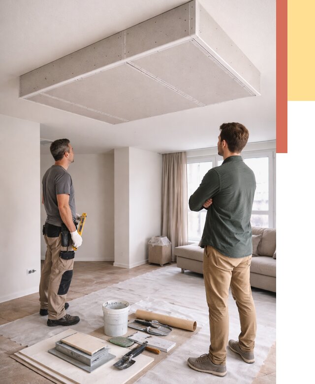 Короб на потолке из гипсокартона в Приморско-ахтарске от 2230 руб. — монтаж и услуги под ключ | ОТДЕЛОЧНИК-Прр