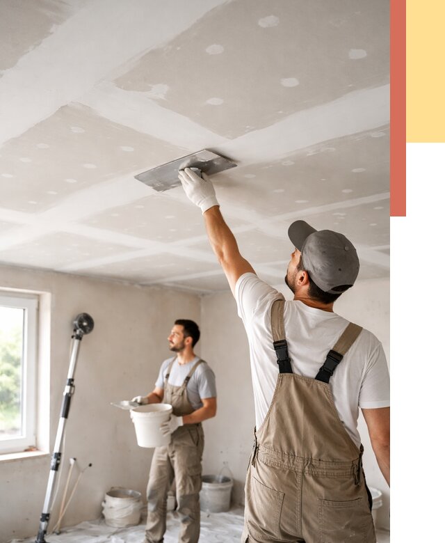 Шпаклевка потолка из гипсокартона в Приморско-ахтарске от 3244 руб./м2 — услуги под ключ | ОТДЕЛОЧНИК-Прр