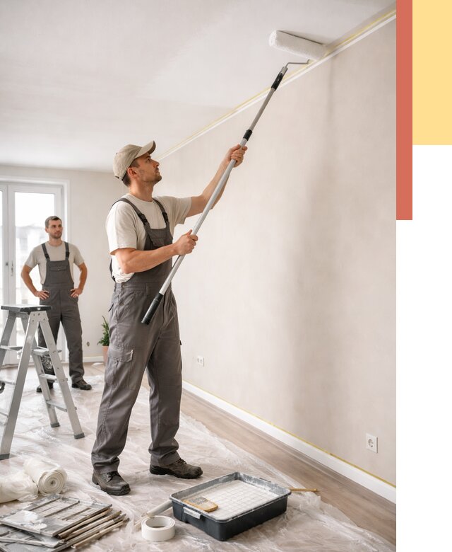 Покраска потолка из гипсокартона в Приморско-ахтарске от 4562 руб./м2 — услуги под ключ | ОТДЕЛОЧНИК-Прр