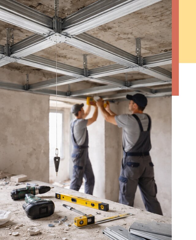 Монтаж каркаса потолка из профиля в Приморско-ахтарске от 4562 руб. — услуги ОТДЕЛОЧНИК-Прр