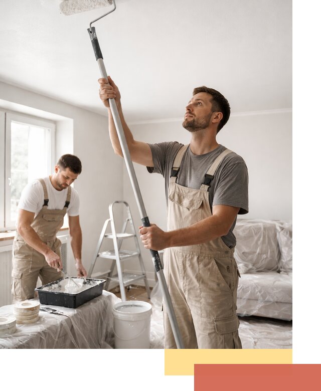 Покраска потолка водоэмульсионной краской в Приморско-ахтарске