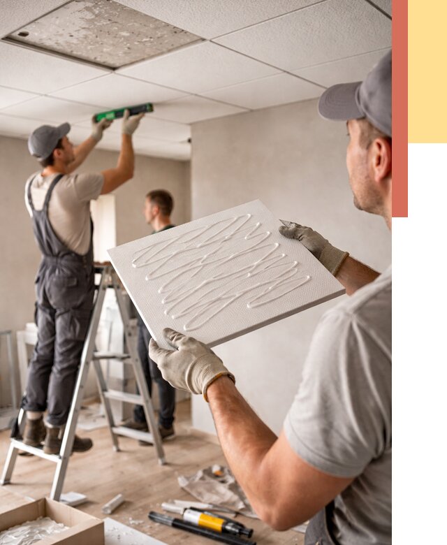 Монтаж потолочной плитки в Приморско-ахтарске от 4562 руб. — быстро и недорого | ОТДЕЛОЧНИК-Прр