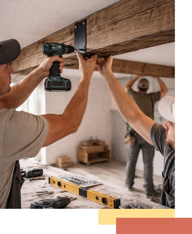 Монтаж декоративных потолочных балок в Приморско-ахтарске