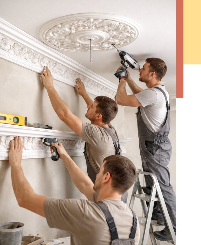 Монтаж лепнины на потолок в Приморско-ахтарске от 3244 руб. быстро и недорого | ОТДЕЛОЧНИК-Прр