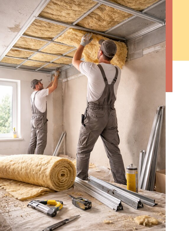 Утепление потолка в Приморско-ахтарске от 7299 руб/м2 — недорого, быстро, под ключ | ОТДЕЛОЧНИК-Прр