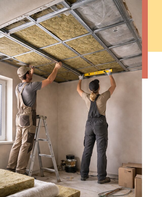 Шумоизоляция потолка в Приморско-ахтарске от 1267 руб. под ключ — услуги ОТДЕЛОЧНИК-Прр